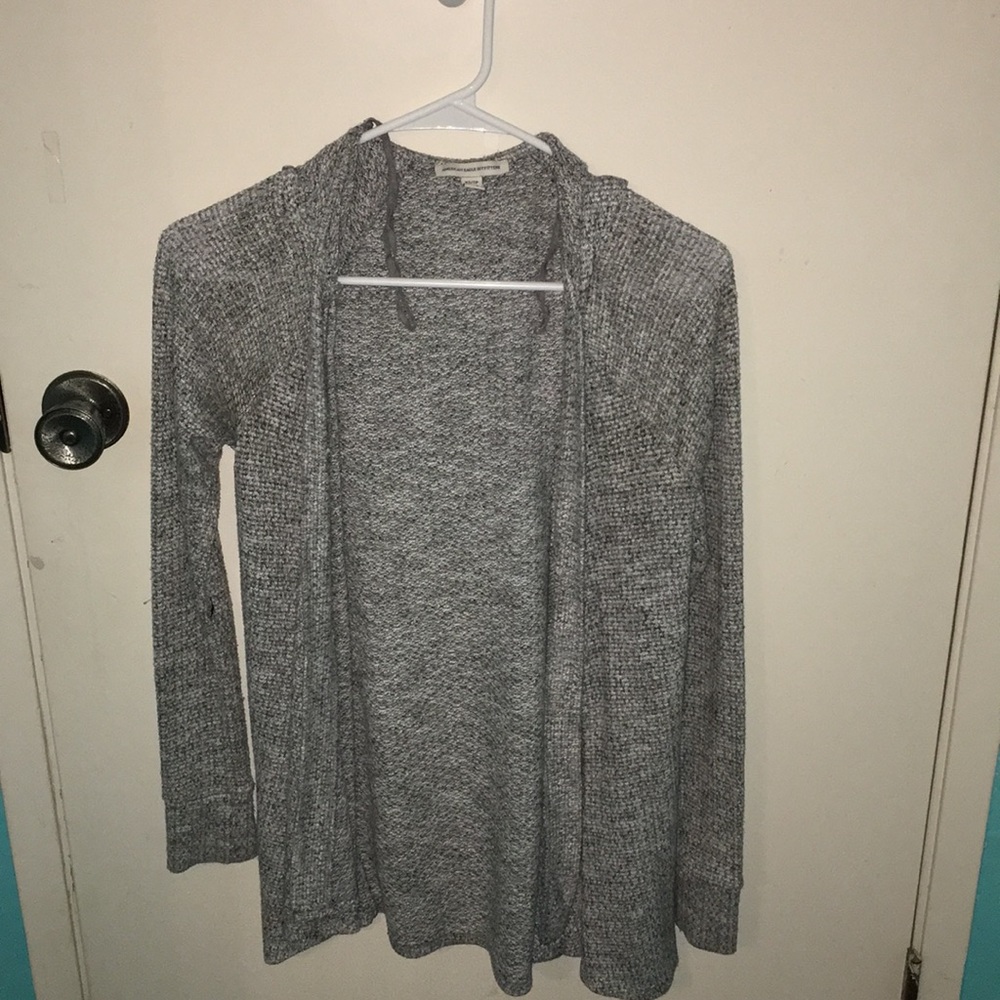 Heather grey AEO cardigan